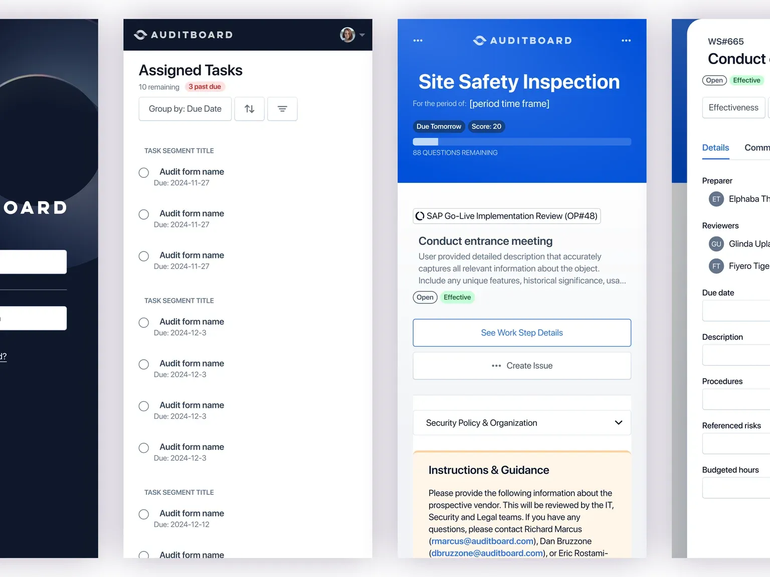 AuditBoard — UI snapshot
